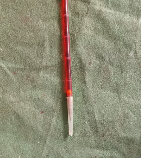 鼠须毛笔 实心塑料柄竹节形老毛笔,大鼠须做...