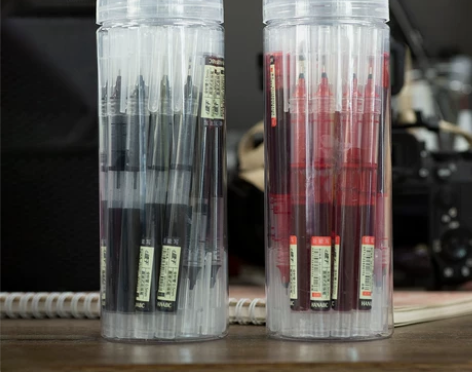 庐山烟雨桶装直液式速干走珠笔0.5mm针管...