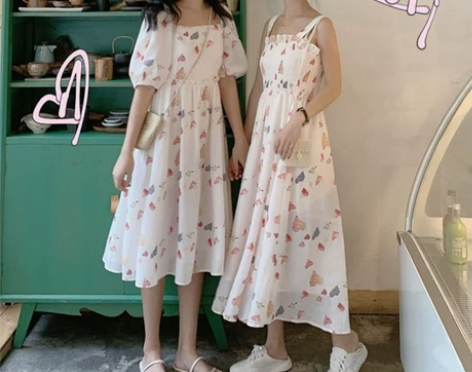 2023新款闺蜜装大码裙子夏森系学生可爱甜...