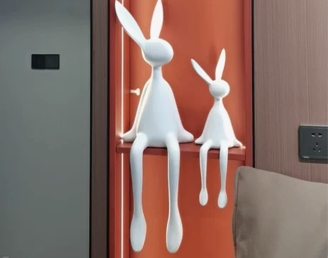 网红兔子摆件现代家居客厅玄关样板房装饰品