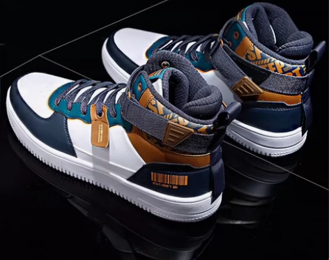 特步男鞋夏季高帮鞋潮男板鞋官方正品皮面防水...