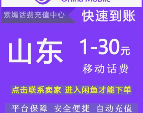 山东移动5元6元7元8元9元快充值中国移动...