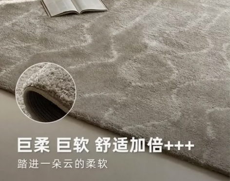 比利时超厚云感客厅地毯现代侘寂风日式卧室高...