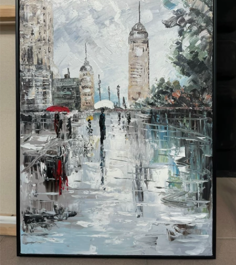 全新 清仓优惠手绘油画客厅玄关背景墙装饰画...