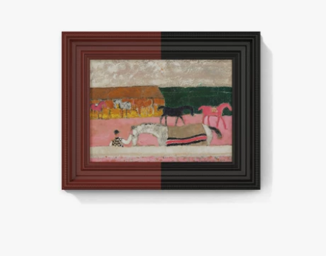 实木画框挂画复古，非玻璃； 尺寸：外框（5...