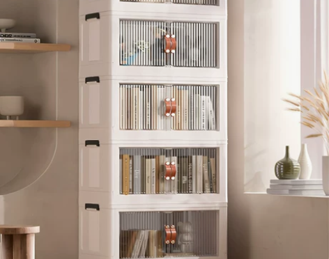 家用衣服置物柜整理箱零食折叠柜子储物柜塑料...