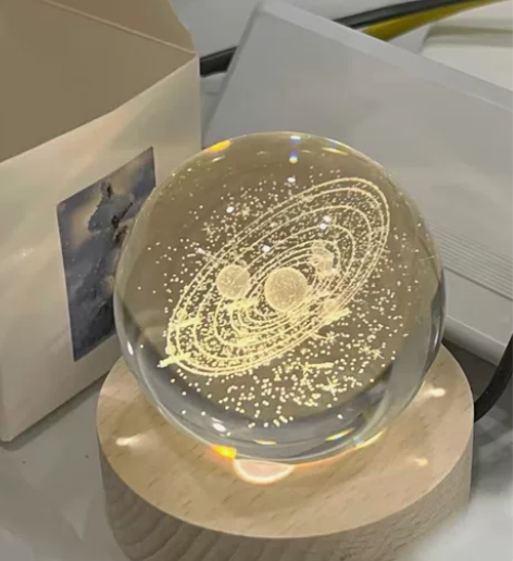 水晶球小夜灯床头台灯卧室睡眠灯创意女生节礼...