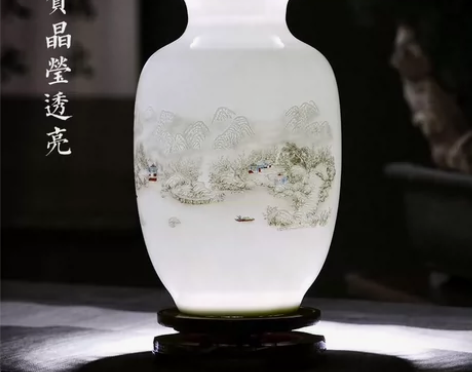 景德镇陶瓷器摆件花瓶插花办公室客厅酒柜电视...