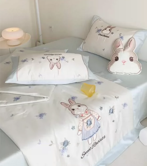 轻奢高定奥地利兰精天丝夏凉被可爱兔子可机洗...