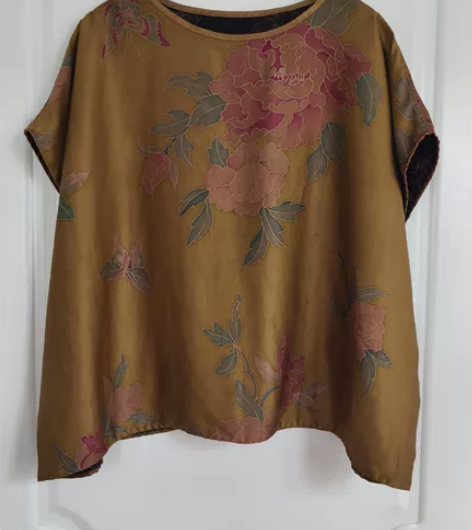 手绘透彩上衣，正反面均可穿，38姆米，丝质...