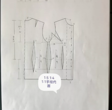 服装制版代画 手绘 1:4 1:5 1:1...
