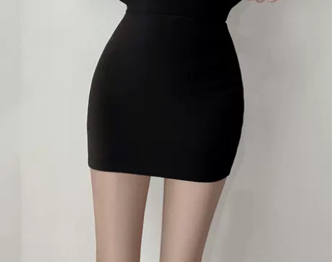 超高腰包臀短裙女夏季2024黑色紧身OL职...