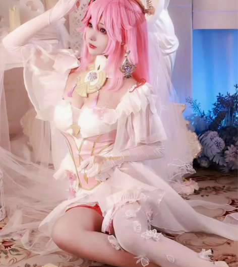 悠窝窝Uwowo原神八重神子同人花嫁cos...