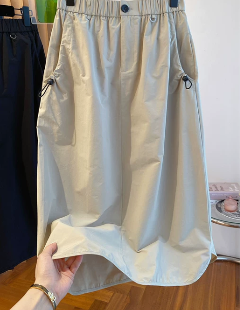 高级感a字工装半身裙女夏季2024新款宽松...