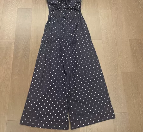 Zimmermann抹胸挂脖波点棉麻连体裤...