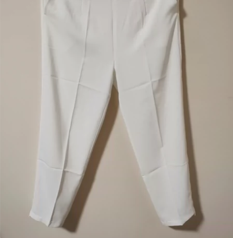 白色真丝裤子显瘦宽松休闲铅笔裤，面料舒服丝...
