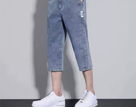 七分牛仔短裤男夏季薄款直筒宽松7八分裤子男...