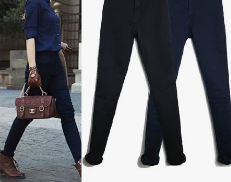 欧美百搭复古高腰牛仔裤长女弹力显瘦铅笔裤A...