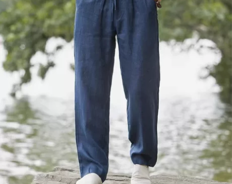 舒服超你想象!夏季纯棉麻运动长裤男女宽松休...