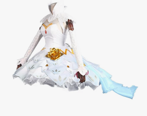 多肉君 王者荣荣耀小乔COS服女 纯白花嫁...