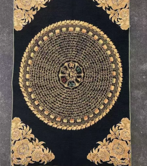 六字真言织锦绣刺绣装饰画挂画,全新 材质:...