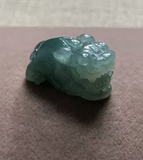 翡翠A货玉石玉雕文玩捡漏 冰糯种老油青招财...