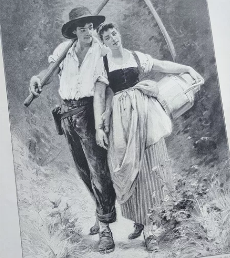 vintage古董版画木刻版画 木刻版画尺...