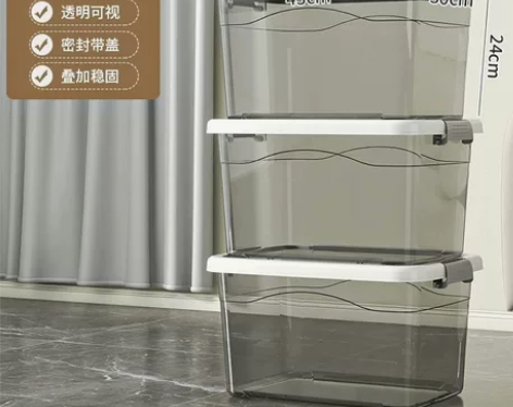 #收纳整理箱 大号清仓家居透明收纳箱塑料学...