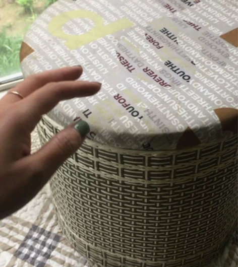 藤编坐箱凳收纳箱 储物凳搬家处理 直径43...