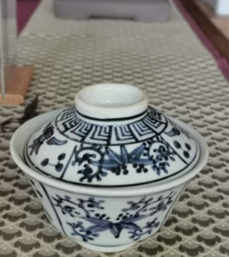 百年青花盖碗/青花瓷盖碗/老盖碗 百年沧桑...