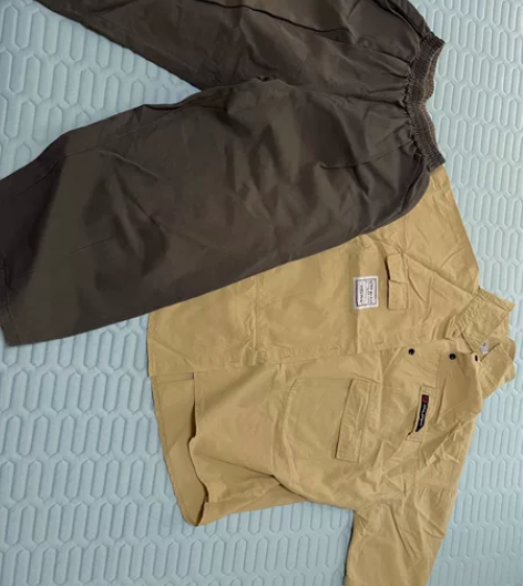 男士工装短袖衬衫九分工装裤打包一起便宜卖，...