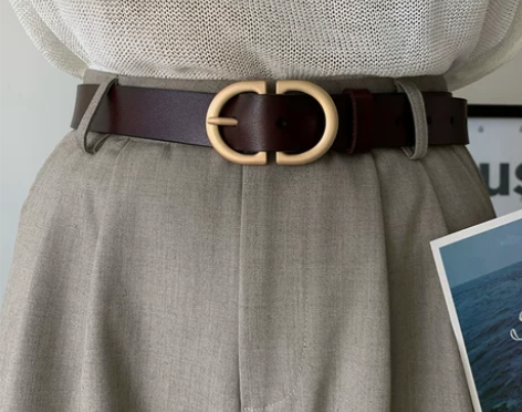 黑色皮带女士真皮复古百搭装饰牛仔裤纯牛皮春...