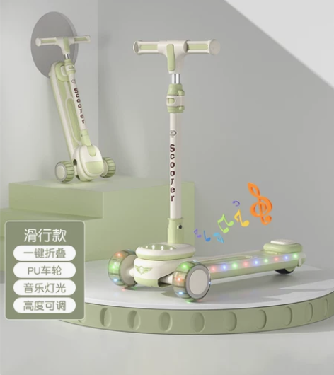 一键折叠儿童款3-12岁踏板车单脚滑行车加...