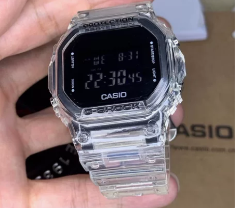 卡西欧冰韧小方块dw5600透明小方块手表...