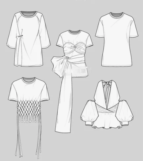 服装款式图代画，款式正背面 单张正面20元...