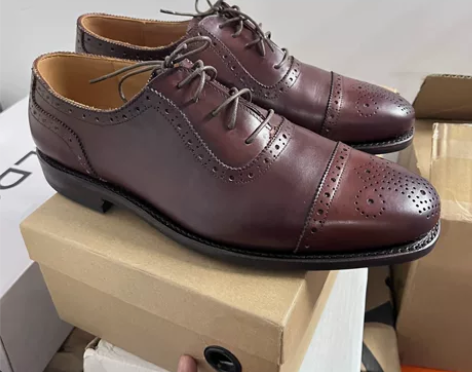 高定 纯牛皮 布洛克雕花 方头绅装皮鞋 皮...