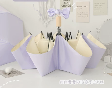 治愈系芝士雨伞女晴雨两用折叠ins风彩胶遮...