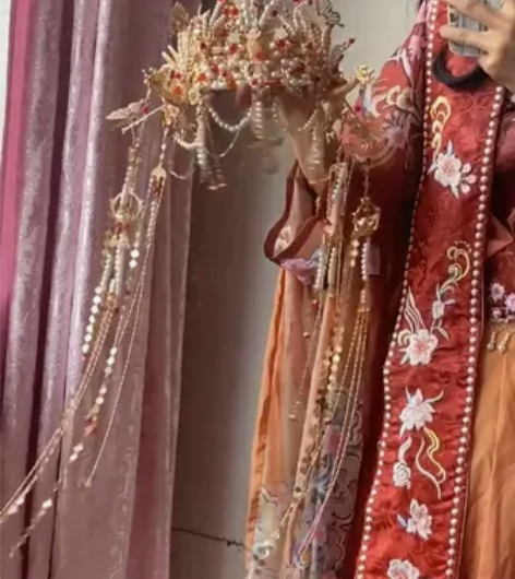 兰因手作 蝴蝶发冠面帘款 视频里全套+面帘...