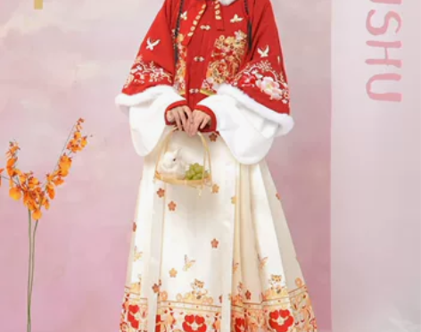 ?急出玉术原创汉服女拜年服装明制加厚马面裙...