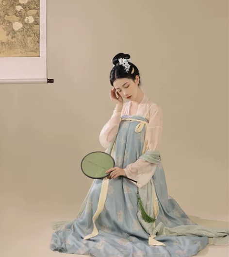 长安花 桔屿原创汉服女唐制齐胸衫裙复原中国...