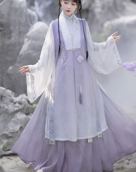 ?紫烟原创明制汉服女仙气古风秋中国风马面裙...