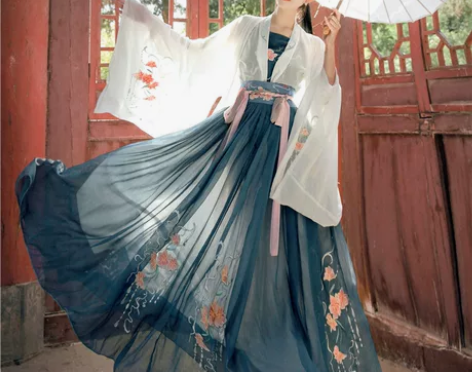 含娇汉服女原创新款中国风齐腰白菜正版全套仙...