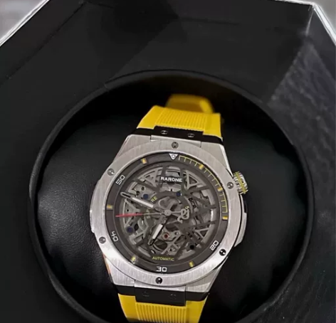 Rarone雷诺双子星镂空机械表男全自动国...
