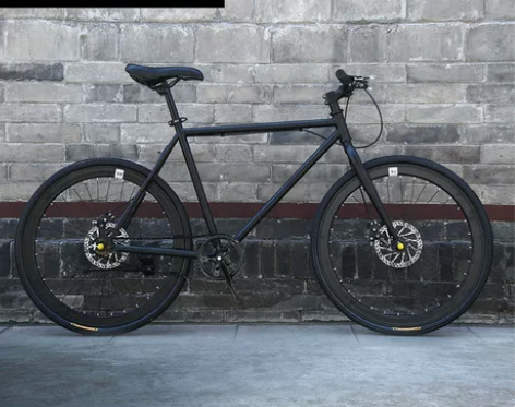 死飞自行车实心胎双碟刹活飞网红公路赛跑车成...