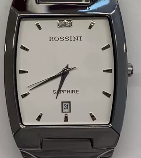 罗西尼1327石英男表、兰宝石表面、新配电...