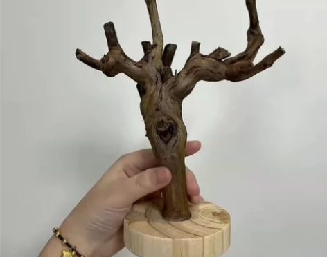 镇宅原木树杈文玩手串摆件小鸟鹦鹉架手串首饰...