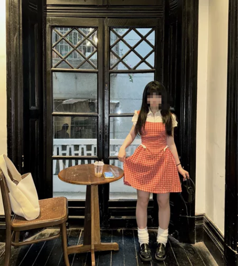 ANNATTO红格物语 假两件格子连衣裙2...