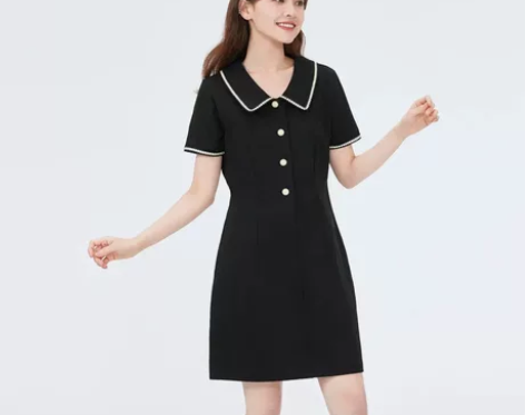 森马 【学生党推荐高级】夏季纯棉翻领裙子休...