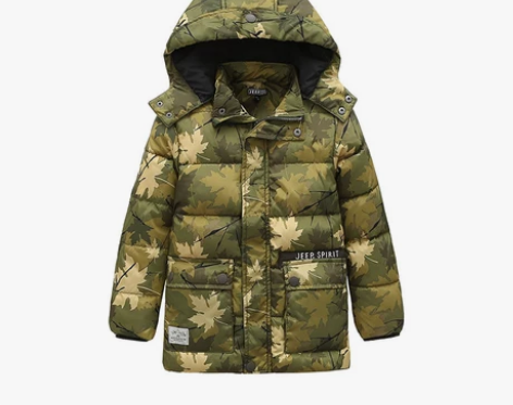 ?JEEP吉普童装男童羽绒服外套连帽拉链衫...