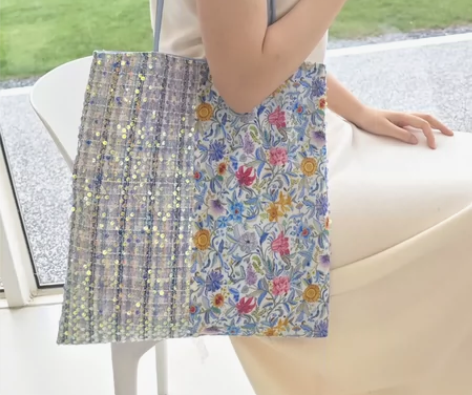 liberty细蓝葵亮片双拼包 姐妹们，这...